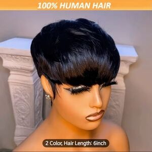 Short Black Human Hair Wig